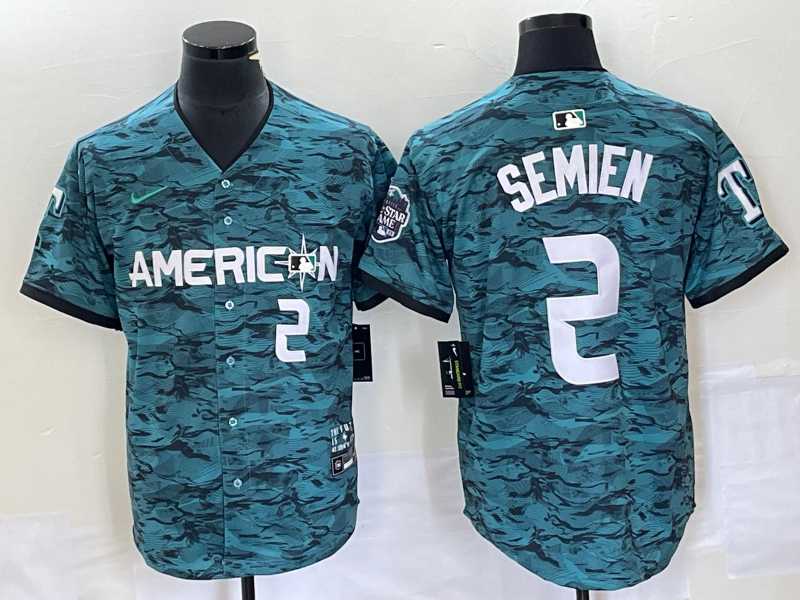 Mens Texas Rangers #2 Marcus Semien Teal 2023 All Star Stitched Baseball Jersey->texas rangers->MLB Jersey